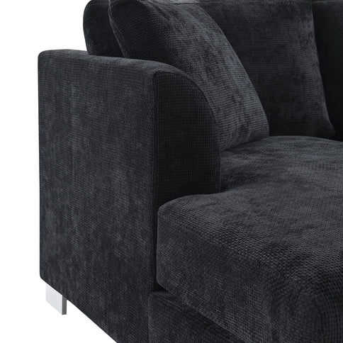 Modern Cloud Sectional Sofa L Shaped Luxury Couch Set With 2 Free Pillows 4 Seat With Oversized Chaise