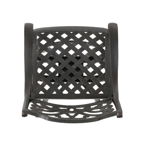 Outdoor Cast Aluminum Swivel Bar Stool With Scrolled Arms - Bronze