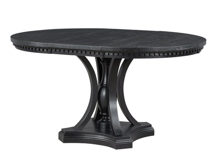 5 Piece Dining Set Extendable Round Table And 4 Chairs - Black / Oak