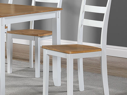 6 Piece Dining Set Table With 4 Side Chairs And Bench - Light Brown / White