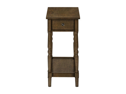 Accent End Table, 2 Tier, Storage Drawer, Traditional Stylish Design