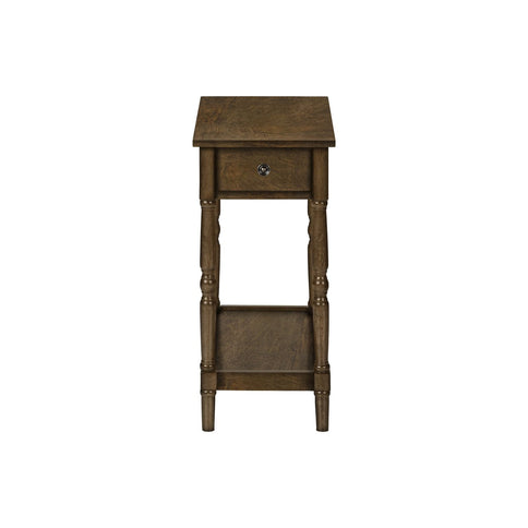 Accent End Table, 2 Tier, Storage Drawer, Traditional Stylish Design