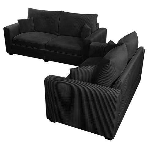 2 Piece Contemporary Style Sofa Set With Matching Pillows
