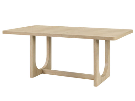 7 Piece Dining Table Set For 6, Rectangular Table & 6 Upholstered Chairs, Sturdy U - Shaped Base For Dining Room - Light Oak