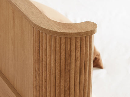 Wave Pattern Headboard Platform Bed Frame