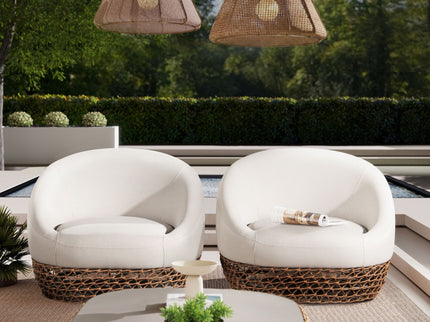 Willow - Upholstered Patio Deep Seating Armchair, Wicker Frame