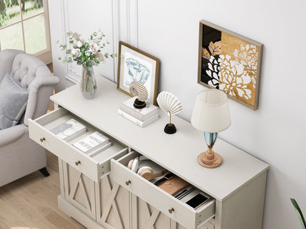 Vintage Sideboard With 2 Drawers And Four Doors For Living Room