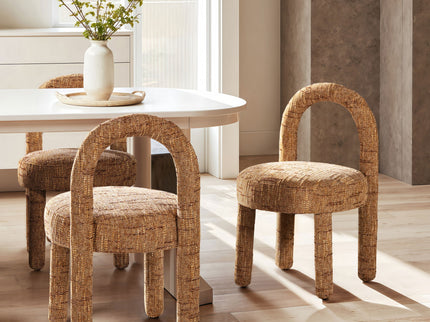 Penny - Round Arched Upholstered Dining Side Chair (Set of 2) - Golden Rust Orange
