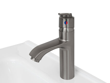 Modern Freestanding Bathroom Vanity With Ceramic Sink, Hot And Cold Faucet, Storage Cabinet & Open Shelf