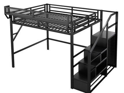 Loft Bed With Storage Shelves, Wardrobe