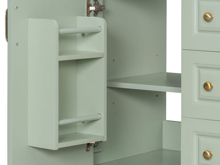 Freestanding Bathroom Vanity With Sink, 3 Drawers & Flip-Out Drawer