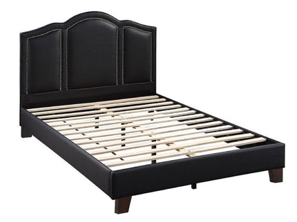 Full Size Bed With Unique Headboard - Black