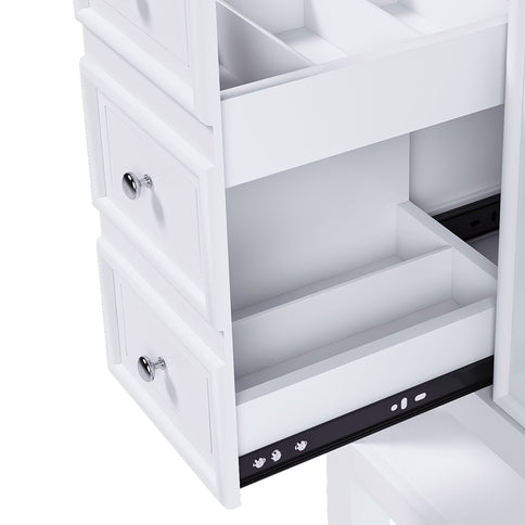 36" Bathroom Vanity With 1 Cabinet And 3 Drawers 1, Storage Solution - White