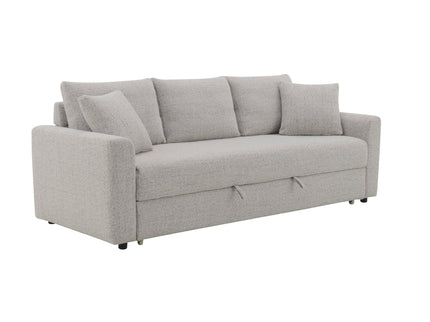 Connie - Boucle Sleeper Sectional Sofa With 2 Toss Pillows - Beige