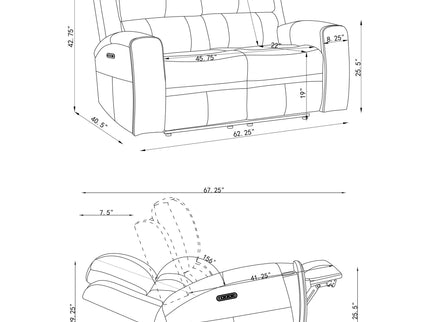 Boyce - Triple Power Reclining Loveseat With Independent Headrest