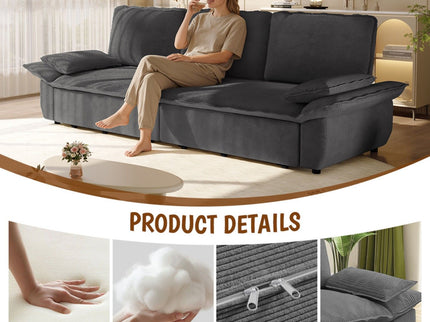 King Size Pull Out Sofa Bed, 3 In 1 Convertible Multifunctional