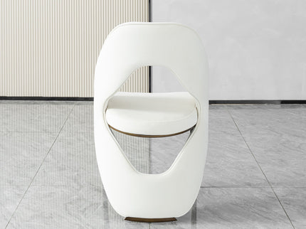 Dining Chair With Open Back Design Upholstery - Ancient White