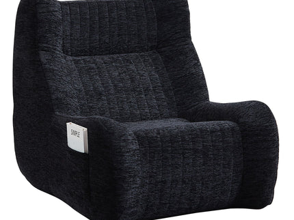 Bean Bag Chair With Armrests Oversized Comfy Beanbag Lounge Lazy Floor Sofa Accent Chair For Living Room - Black