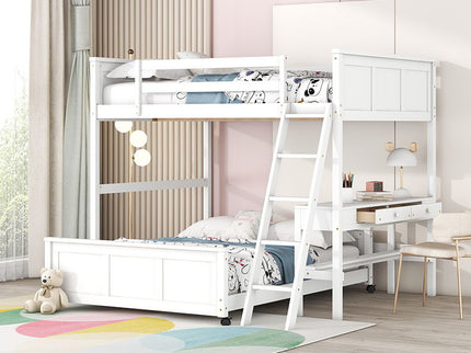 Full Over Full Bunk Bed With Desk