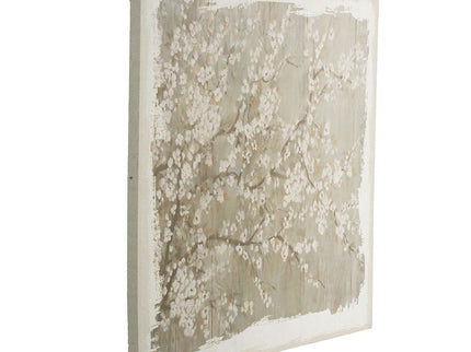 Large Cherry Blossom Canvas Art Print, Home Decor Accent Piece - Gray / White Matte