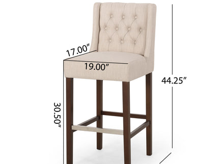 Solstara - Upholstered Dining Barstool With Button Tufted And Wing Back
