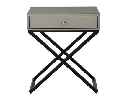Koda - End Side Table Nightstand, Drawer And Cross Base