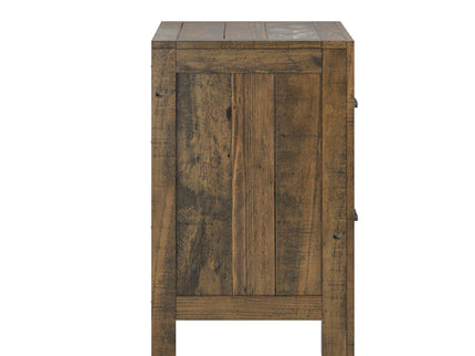 Rustic 2 Drawer Nightstand - Brown - Wood
