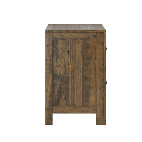 Rustic 2 Drawer Nightstand - Brown - Wood