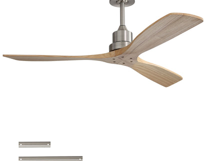 52" Outdoor Ceiling Fan With Remote Control Blades Reversible DC Motor - Brushed Nickel