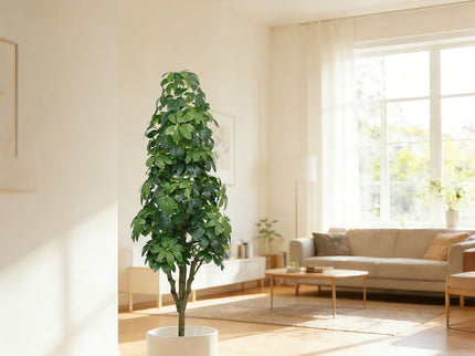 Realistic Faux Tree With Lifelike Foliage For Indoor And Outdoor Use - Green