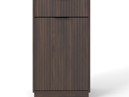 Tilt Out Trash Can Cabinet With Wave Textured Drawer & Pull Out Bin