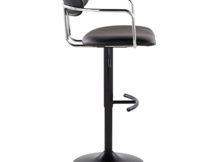 Demi - Contemporary Adjustable Height Barstool With Swivel With Rounded T Footrest (Set of 2)