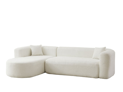 L - Shape Boneless Cloud Couch With 2 Throw Pillows For Living Room