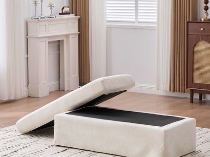 Wide Modern Upholstered Ottoman Foot Stool
