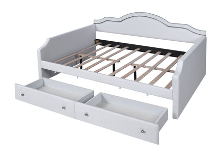 Upholstered Daybed With LED Lights And 2 Drawersme