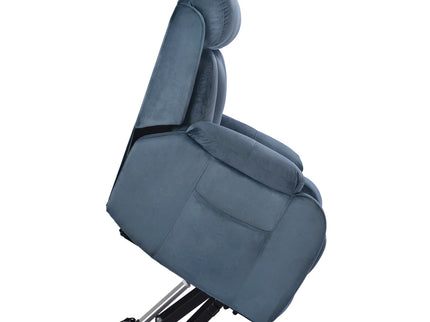 Power Lift Chair Recliner With Remote Control, Electric Reclining Sofa, Fabric Power Recliner For Living Room - Navy Blue
