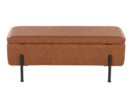 Daniella - Contemporary Storage Bench - Black / Camel