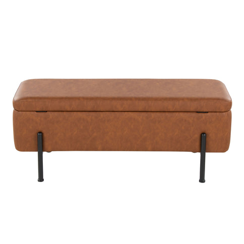 Daniella - Contemporary Storage Bench - Black / Camel