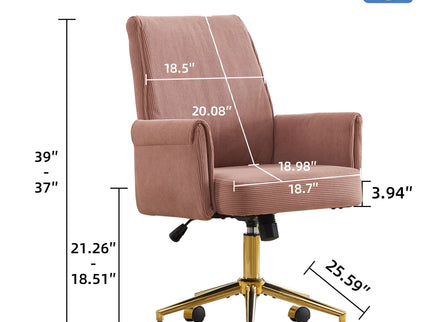 Ergonomic Mid-Back Office Chair With Gold Base