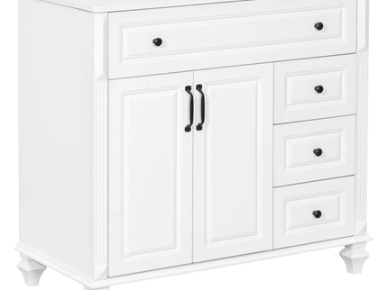 Modern Bathroom Vanity With Sink, 3 Drawers & 2 Doors
