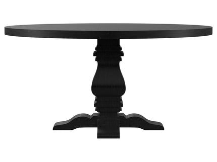Allende - Round Dining Pedestal Table With Carved Base - Black