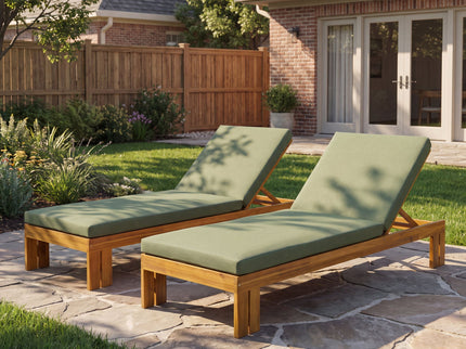 Outdoor Chaise Lounge With 5 Position Adjustable Backrest