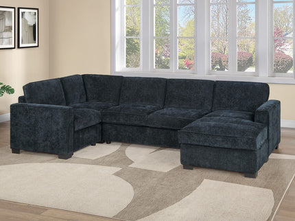 Sectional With RAF Chaise, Armless Loveseat & LAF 1 Arm Chair