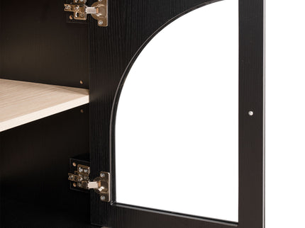 Sideboard Cabinet With 4 Drawers And 4 Arched Glass Doors