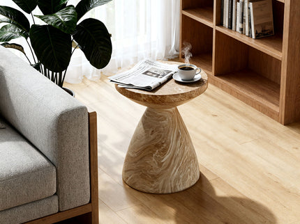 Outdoor Geometric End Table - Marble