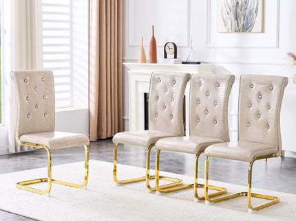 Elegant Design Alligator Skin Upholstered Dining Chairs