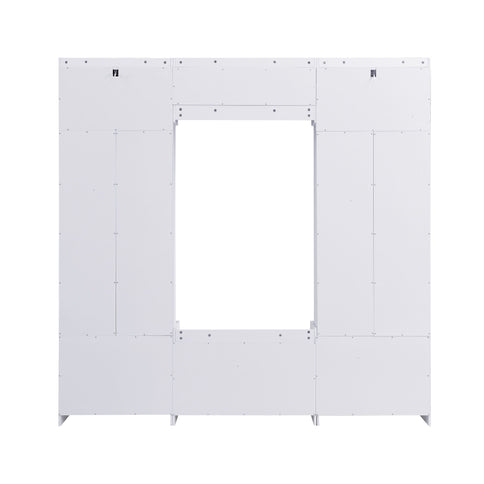 Wide Hall Tree With Shoe Storage, 4 In 1 Entryway Bench With 8 Cubbies, 7 Coat Hooks & Adjustable Shelf For Hallway - White