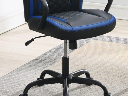Ergonomic Office Chair With Armrests, Adjustable Design - Black / Blue