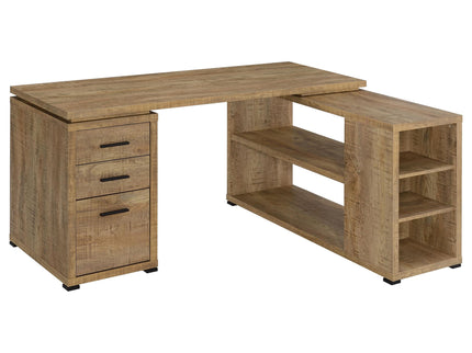 Caelum - L - Shaped Computer Desk With 3 Drawers - Mango Color