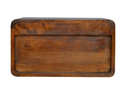 Wall Mounted Open Woven Bedside Table - Chestnut